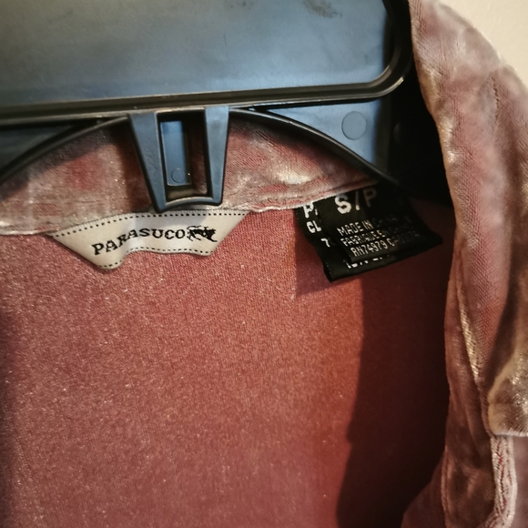 2/15$💚Parasuco  velvet shirt size S - Picture 2 of 4